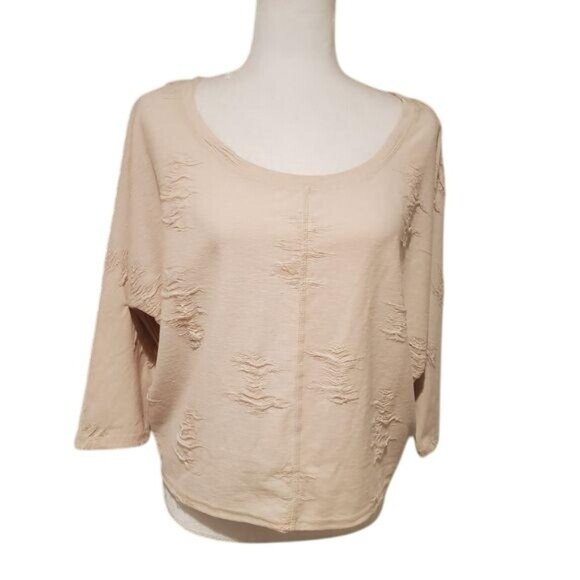 Rachel Roy Distressed Crop Sweatshirt Womens Small - Picture 2 of 13